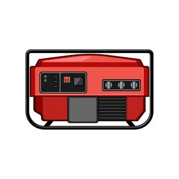 Portable electricity generator producing emergency power Stock Illustration