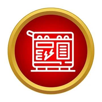 Portable electricity generator producing power supply icon Illustrazione stock