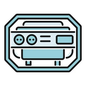 Portable electricity generator providing backup power in outage Stock Illustration
