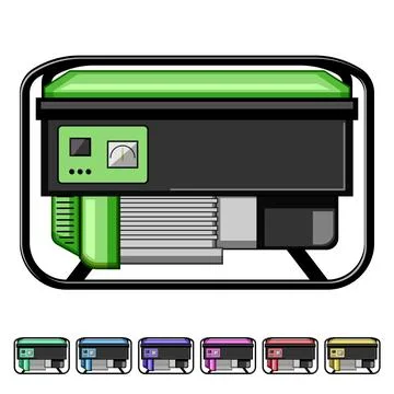 Portable electricity generator providing essential backup power supply Stock Illustration