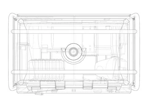 Portable Electro Generator. Vector Illustrazione stock