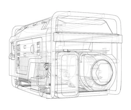 Portable Electro Generator. Vector Illustrazione stock