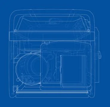 Portable Electro Generator. Vector 库存插图
