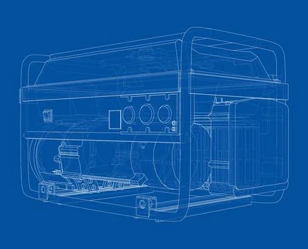 Portable Electro Generator. Vector Illustrazione stock