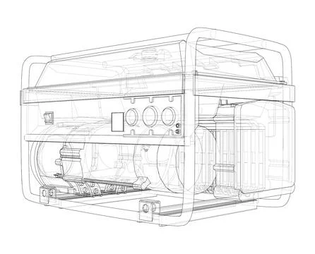 Portable Electro Generator. Vector Illustrazione stock