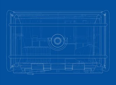 Portable Electro Generator. Vector 스톡 일러스트