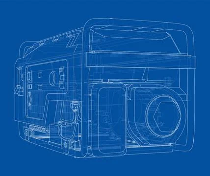 Portable Electro Generator. Vector Illustrazione stock