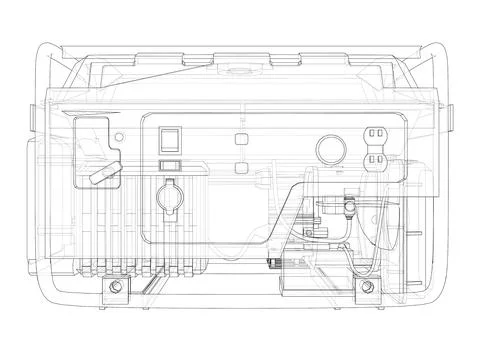 Portable Electro Generator. Vector イラスト素材