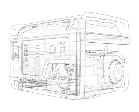 Portable Electro Generator. Vector Illustrazione stock