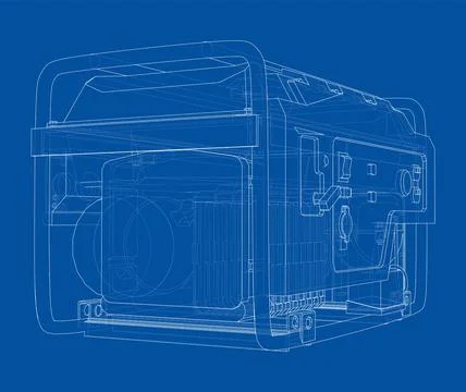Portable Electro Generator. Vector イラスト素材