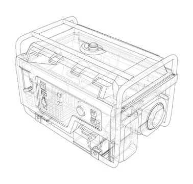 Portable Electro Generator. Vector Illustrazione stock
