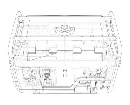 Portable Electro Generator. Vector Stock Illustration