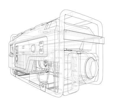 Portable Electro Generator. Vector Stock Illustration