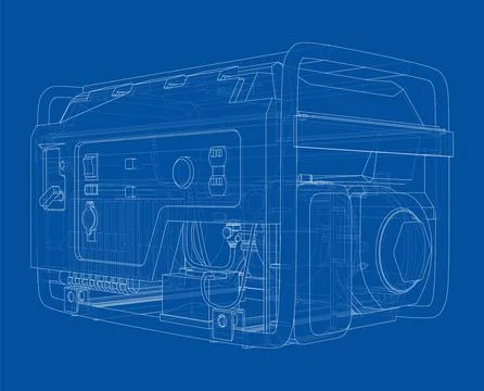 Portable Electro Generator. Vector Illustrazione stock