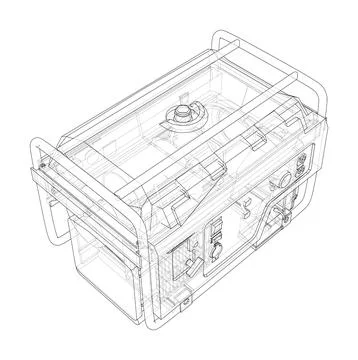 Portable Electro Generator. Vector Stock Illustration