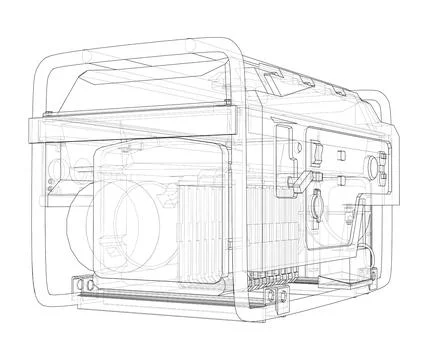 Portable Electro Generator. Vector Illustrazione stock