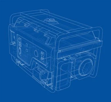 Portable Electro Generator. Vector Stock Illustration