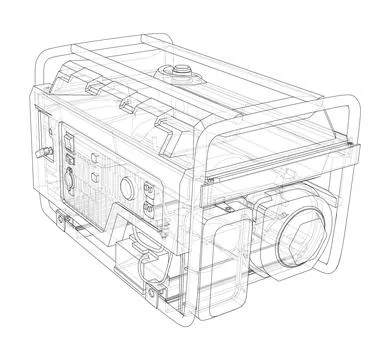 Portable Electro Generator. Vector イラスト素材