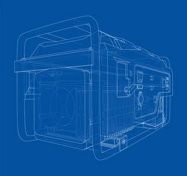 Portable Electro Generator. Vector Illustrazione stock
