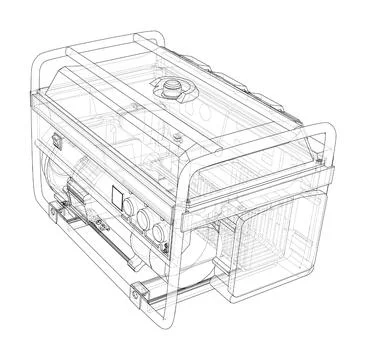 Portable Electro Generator. Vector Stock Illustration