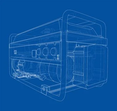 Portable Electro Generator. Vector Illustrazione stock