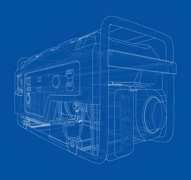 Portable Electro Generator. Vector Illustrazione stock