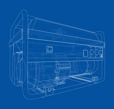 Portable Electro Generator. Vector Stock Illustration