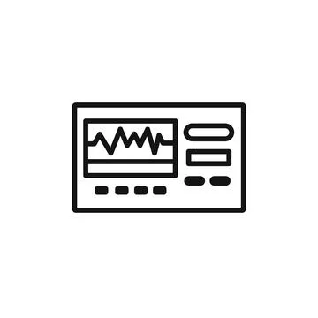 Portable electrocardiogram icon vector set collection for web Illustrazione stock