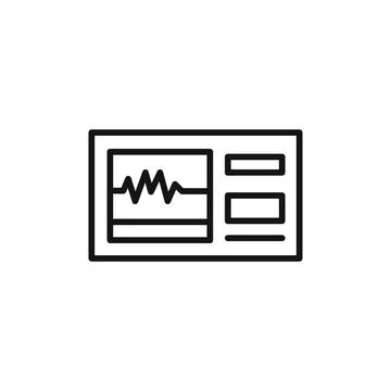 Portable electrocardiogram logo sign vector outline Stock Illustration