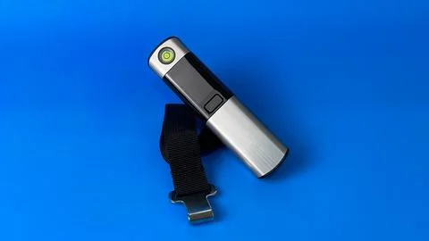 Portable electronic luggage scale with strap and bubble level Stock Photos