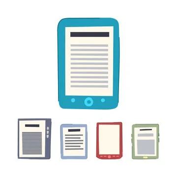 Portable electronic readers vector illustration for digital learning Stock Illustration