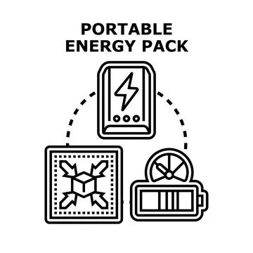 Portable energy pack concept icon vector illustrating diverse energy solution Stockillustratie