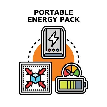 Portable energy pack concept icon vector illustrating diverse energy solution Stock Illustration