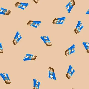 Portable espresso maker glamping isometric icon seamless pattern Stock Illustration