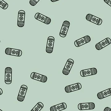 Portable espresso maker glamping line seamless pattern Stock Illustration