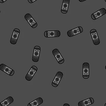 Portable espresso maker glamping vector seamless pattern Illustrazione stock