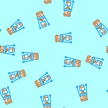 Portable espresso maker glamping vector seamless pattern Stock Illustration