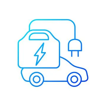Portable EV charger gradient linear vector icon Stock Illustration
