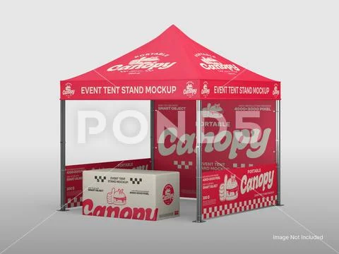 Portable Event Tent Canopy Mockup - Outdoor Stand PSD Template