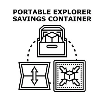 Portable explorer savings container concept icon vector 스톡 일러스트