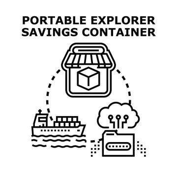 Portable explorer savings container vector concept Stock Illustration