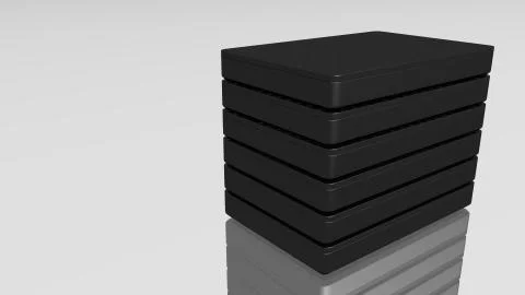 Portable external hard disk drive with USB cable on white background. イラスト素材