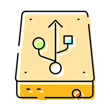 Portable external hard drive data storage icon concept Stock Illustration