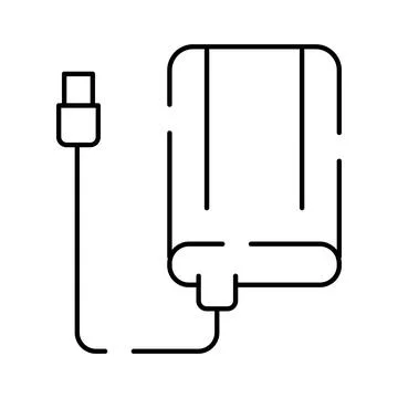 Portable external hard drive data storage icon Stock Illustration