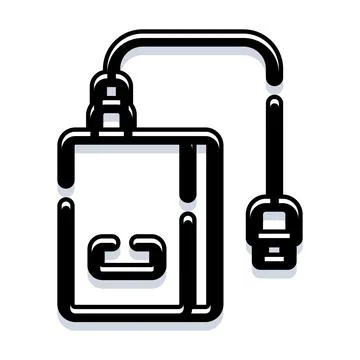 Portable external hard drive data storage icon Stock Illustration