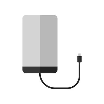 Portable external hard drive disk icon. Flat style. Vector illustration. イラスト素材