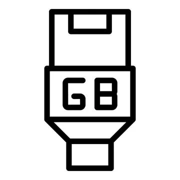 Portable flash icon outline vector. Data memory 스톡 일러스트