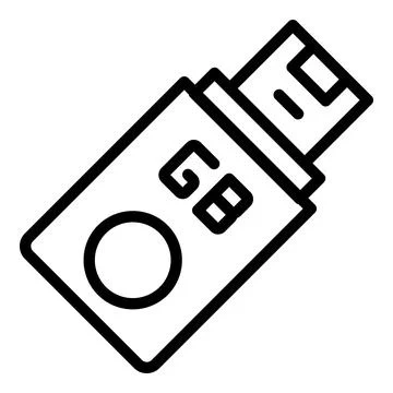 Portable flash icon outline vector. Micro usb Stock Illustration
