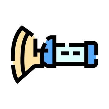 Portable flashlight illuminating light beam icon Stock Illustration