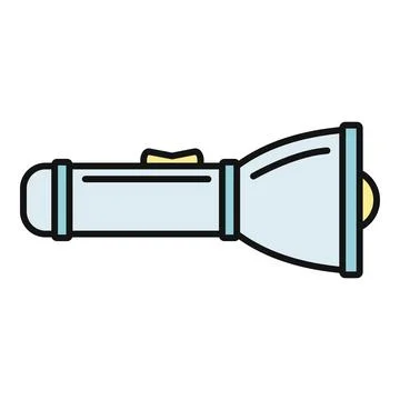 Portable flashlight illuminating object in dark environment Stock Illustration